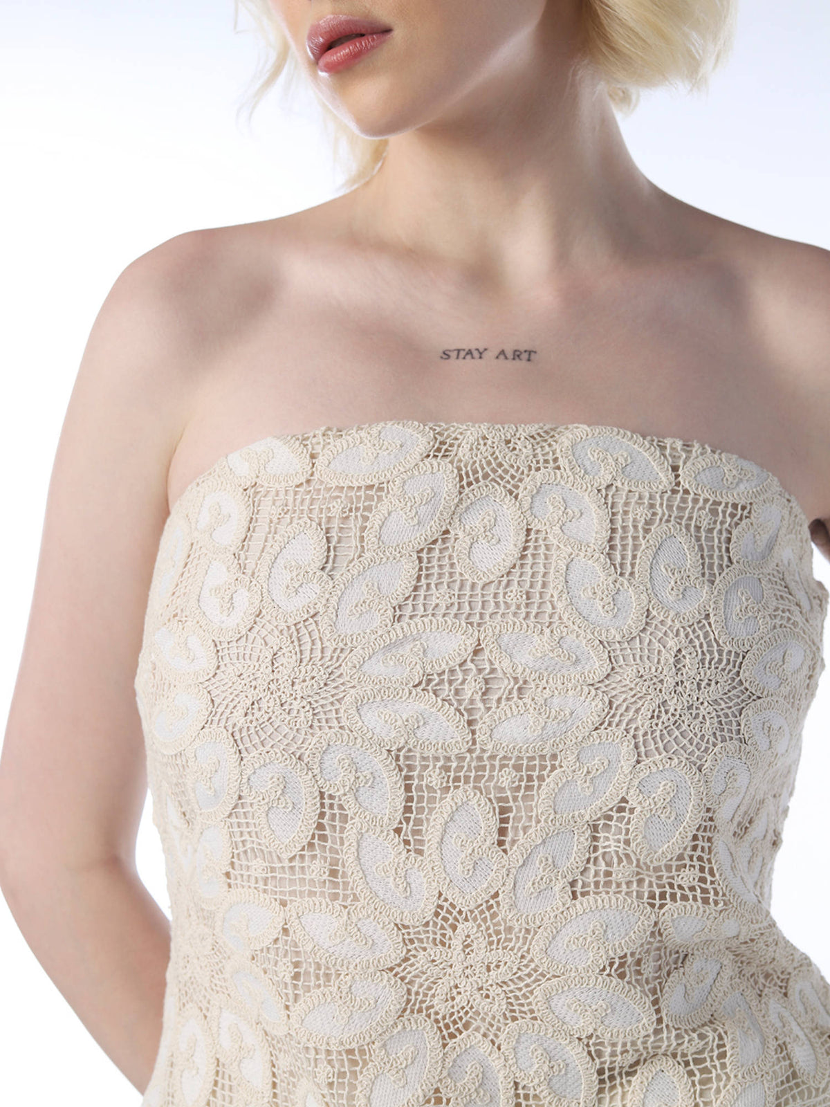 Women Beige Embroidered Top | TT90 - view 4