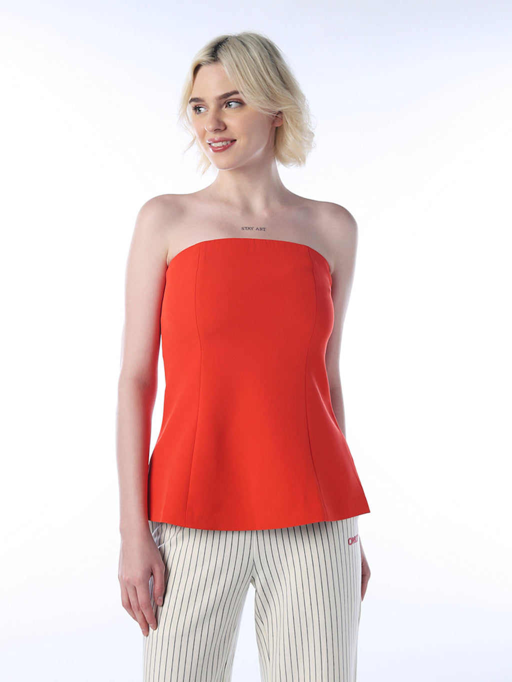 Women Orange Solid Top | TT90 - view 3