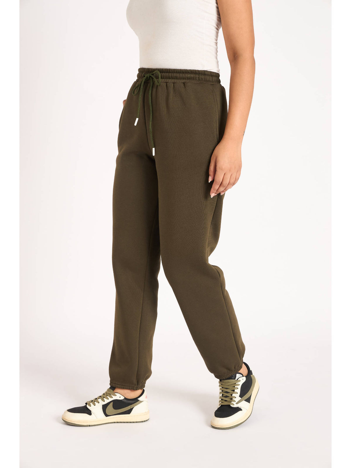 Olive Fleece Joggers | WJ89 - view 3