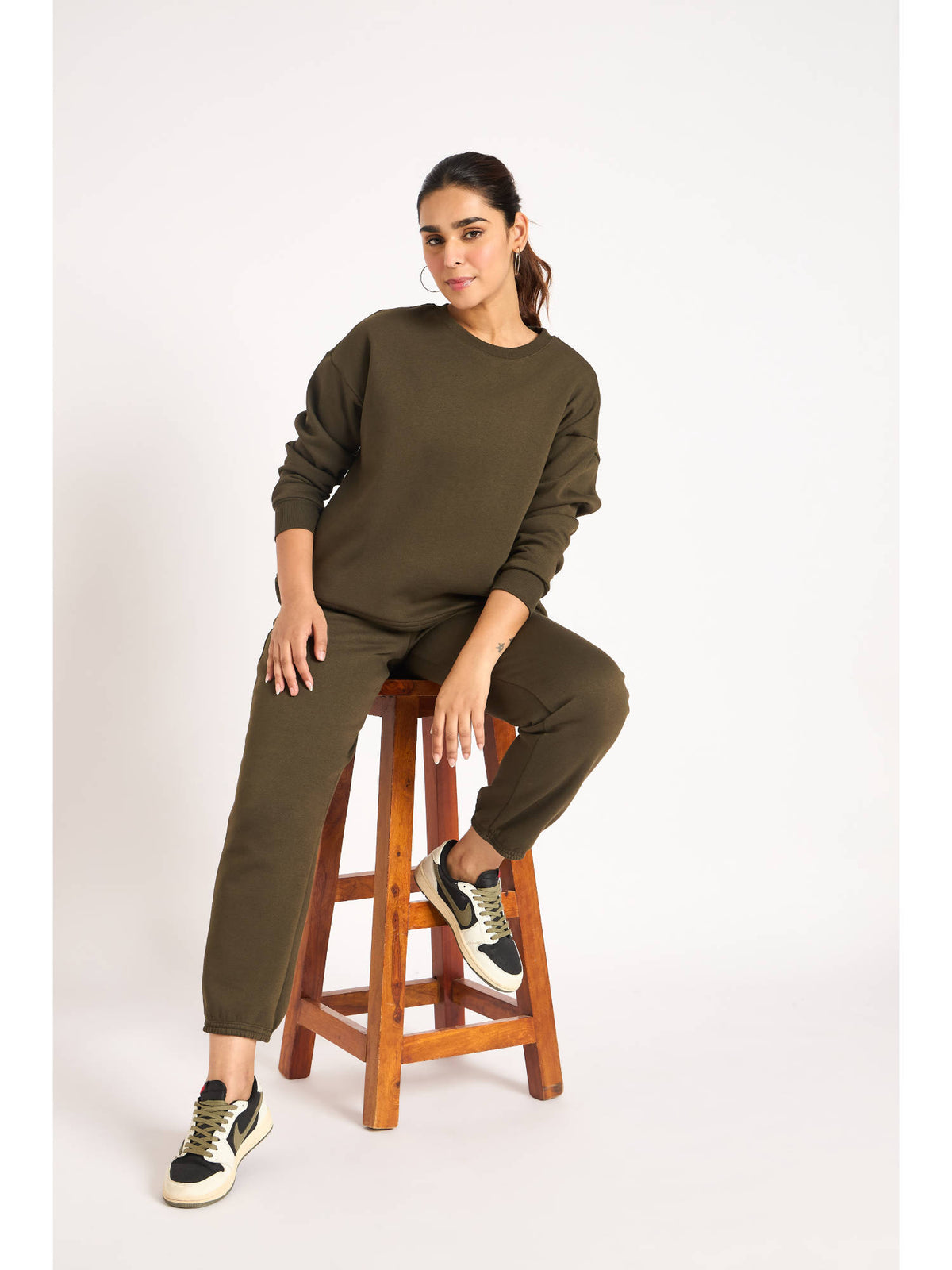 Olive Fleece Joggers | WJ89 - view 4