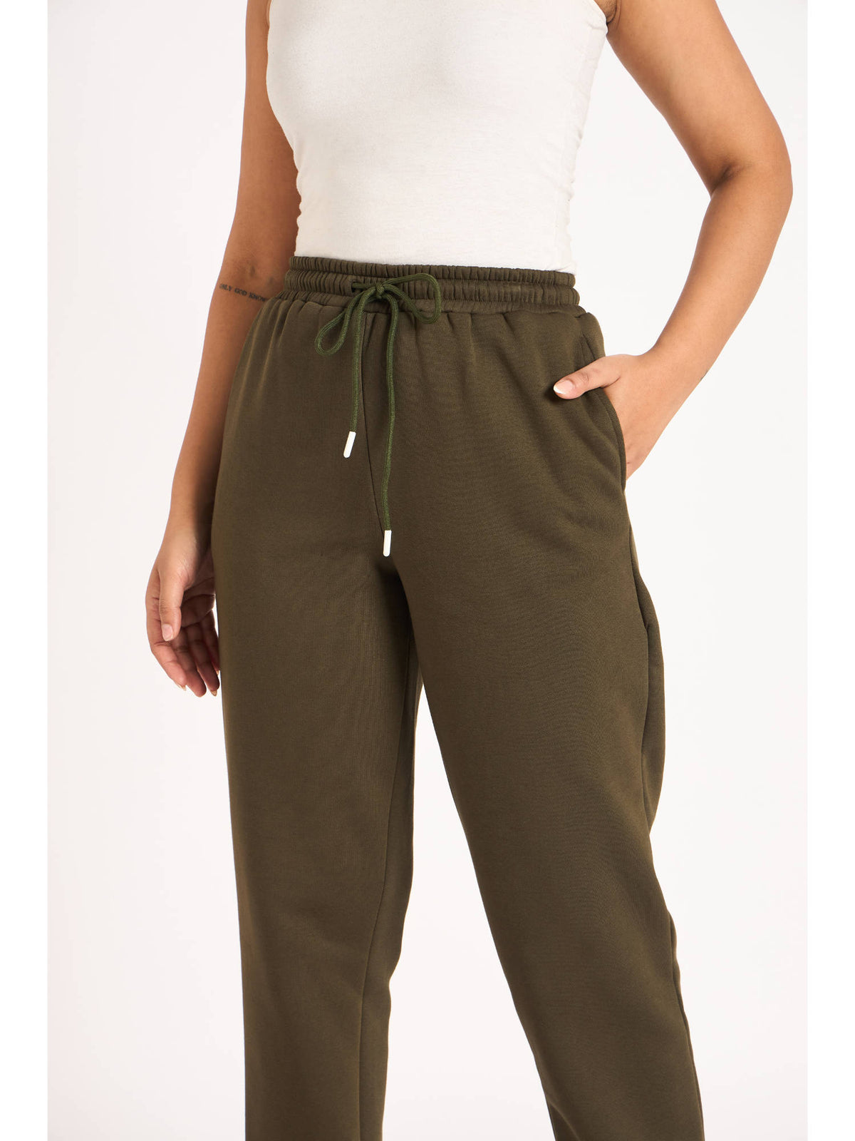 Olive Fleece Joggers | WJ89 - view 5