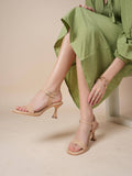 Women Beige Spool Heels | H78 - view 1