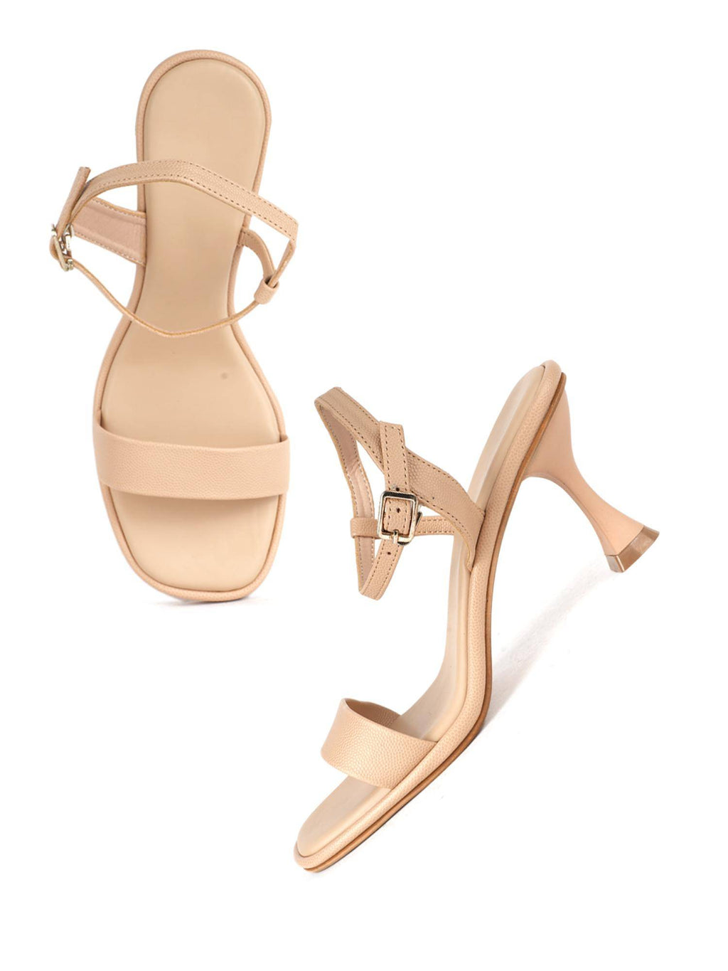Women Beige Spool Heels | H78 - view 4