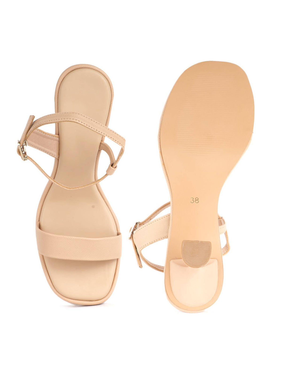 Women Beige Spool Heels | H78 - view 7