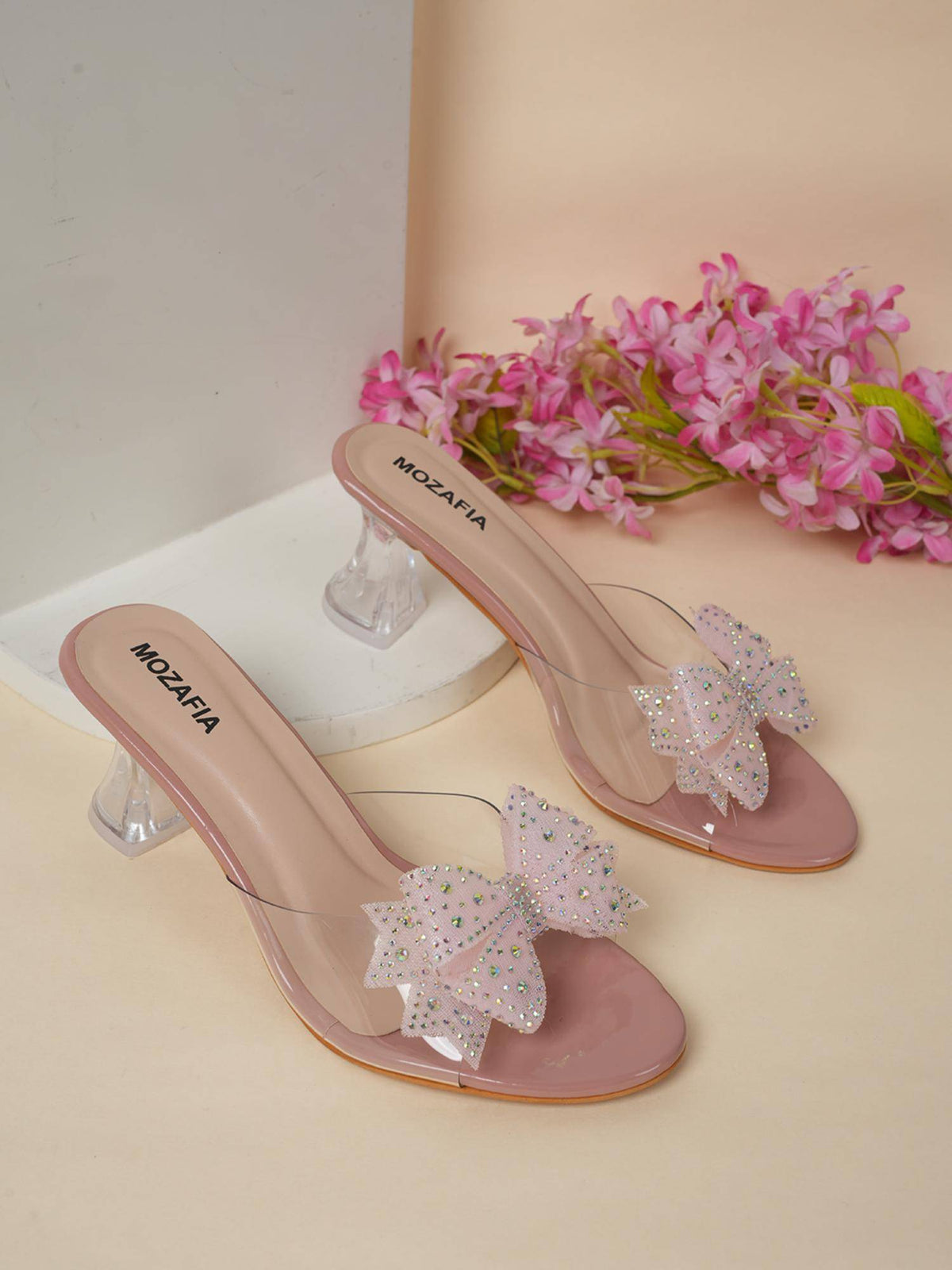 Women Pink Block Heels | H78 - view 2