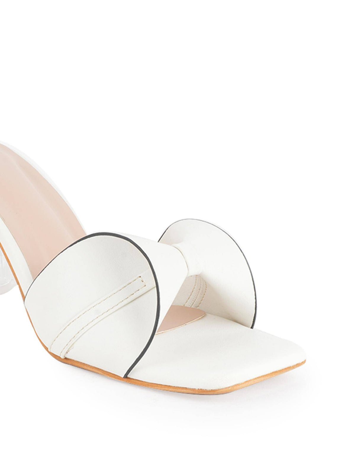 Women White Block Heels | H78 - view 5