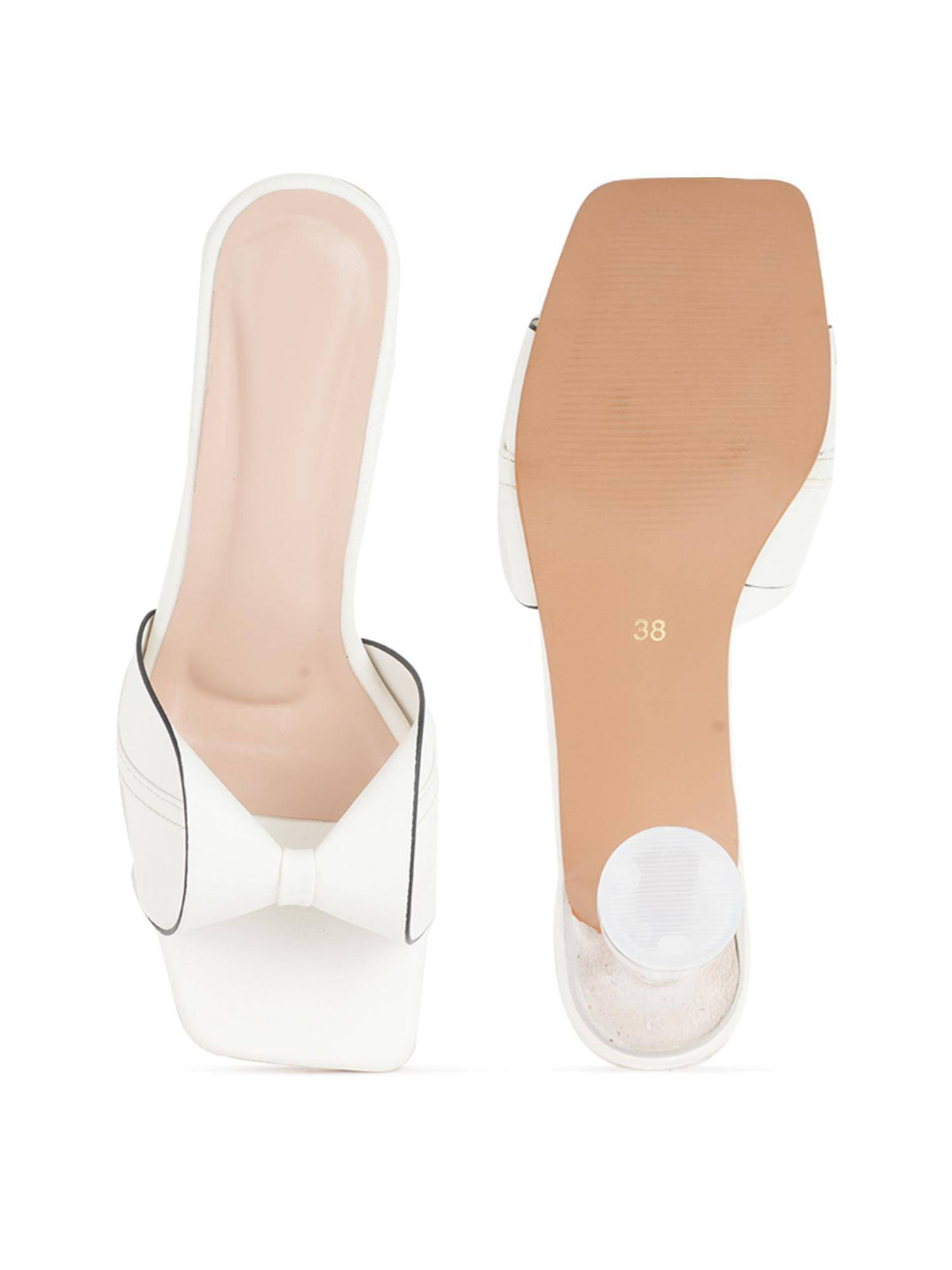 Women White Block Heels | H78 - view 7