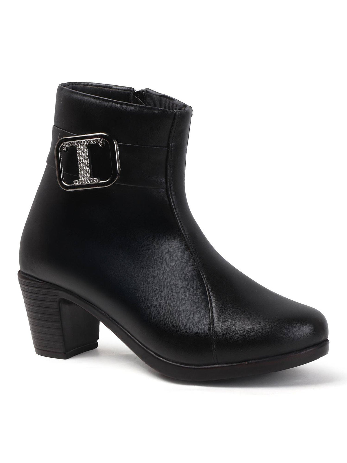 Black Block Heel Ankle Boots for Women Fashion | BT61 - view 4