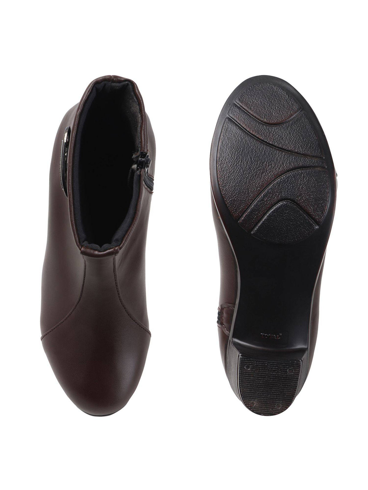 Brown Block Heel Ankle Boots for Women Fashion | BT61 - view 5