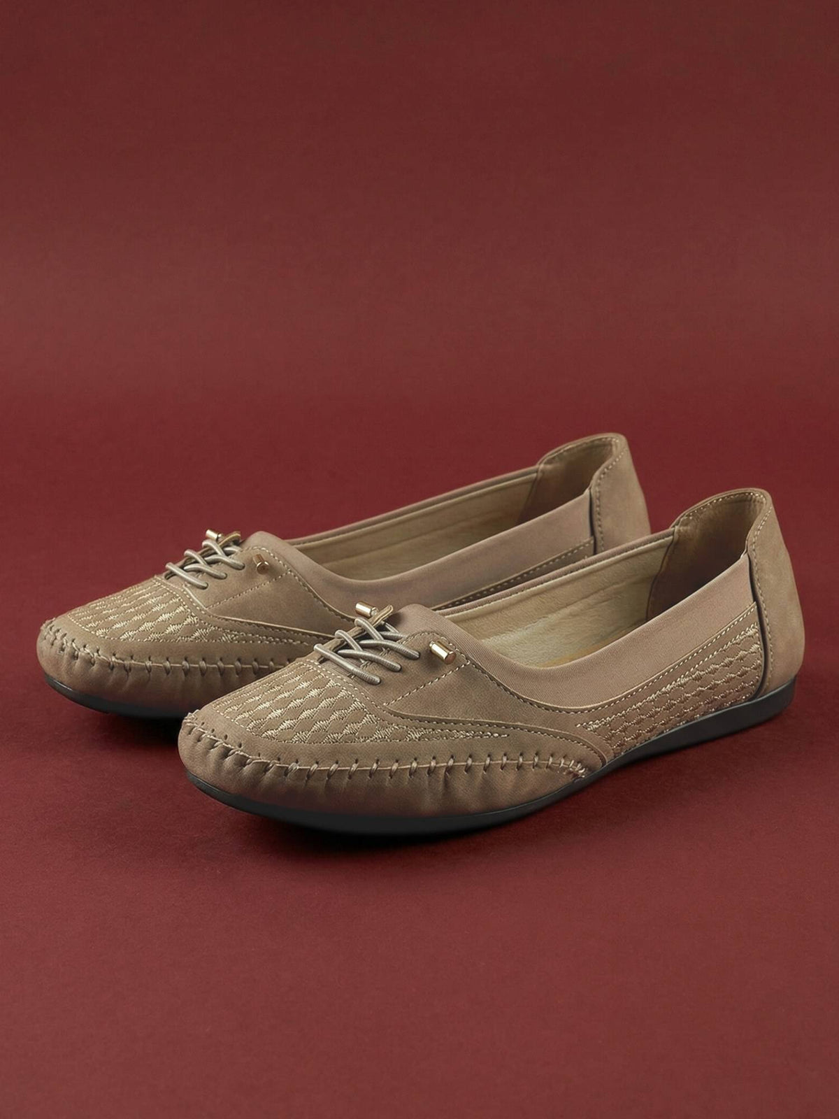 Women Beige Ballerina | F61 - view 2