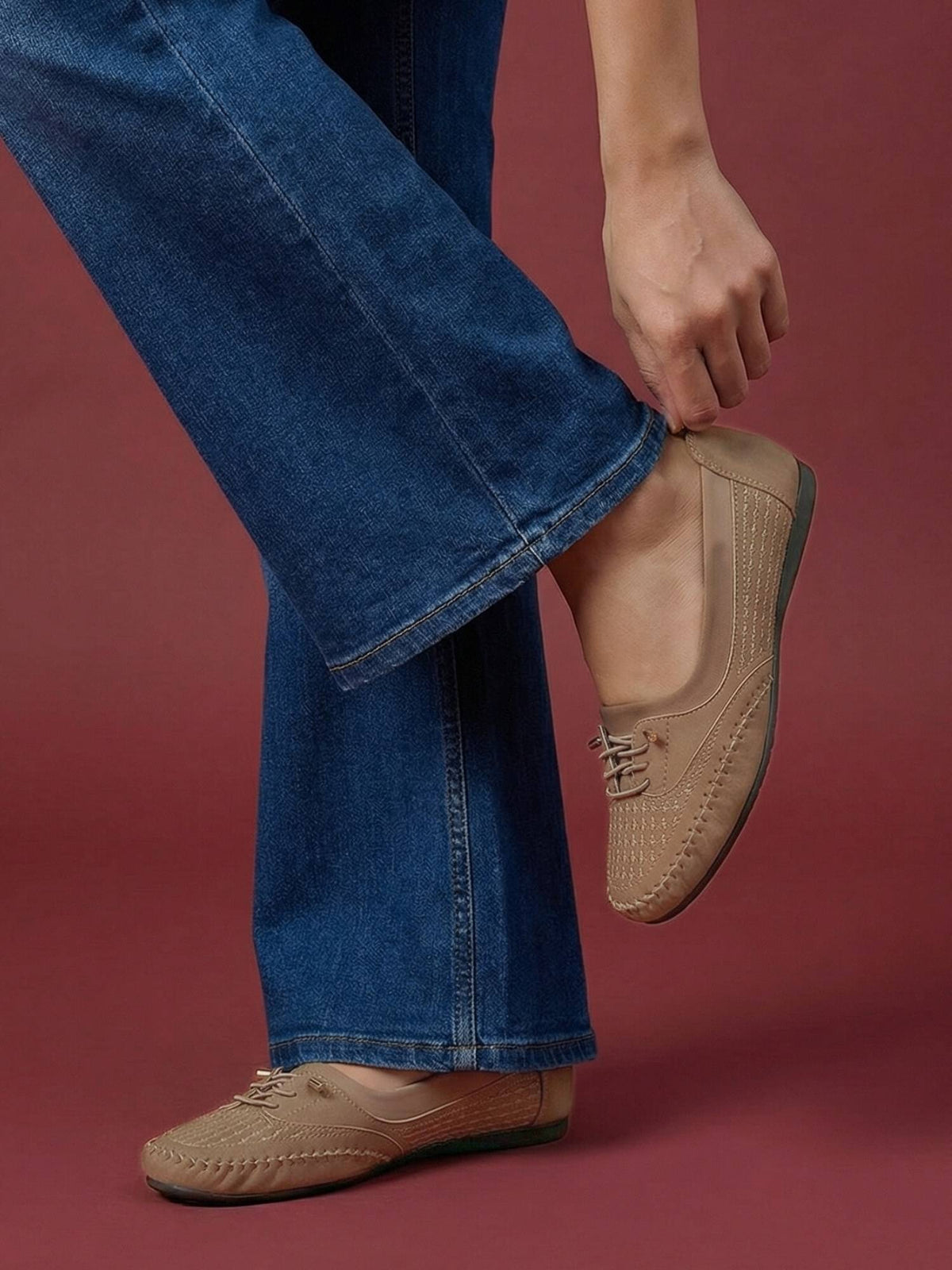 Women Beige Ballerina | F61 - view 3