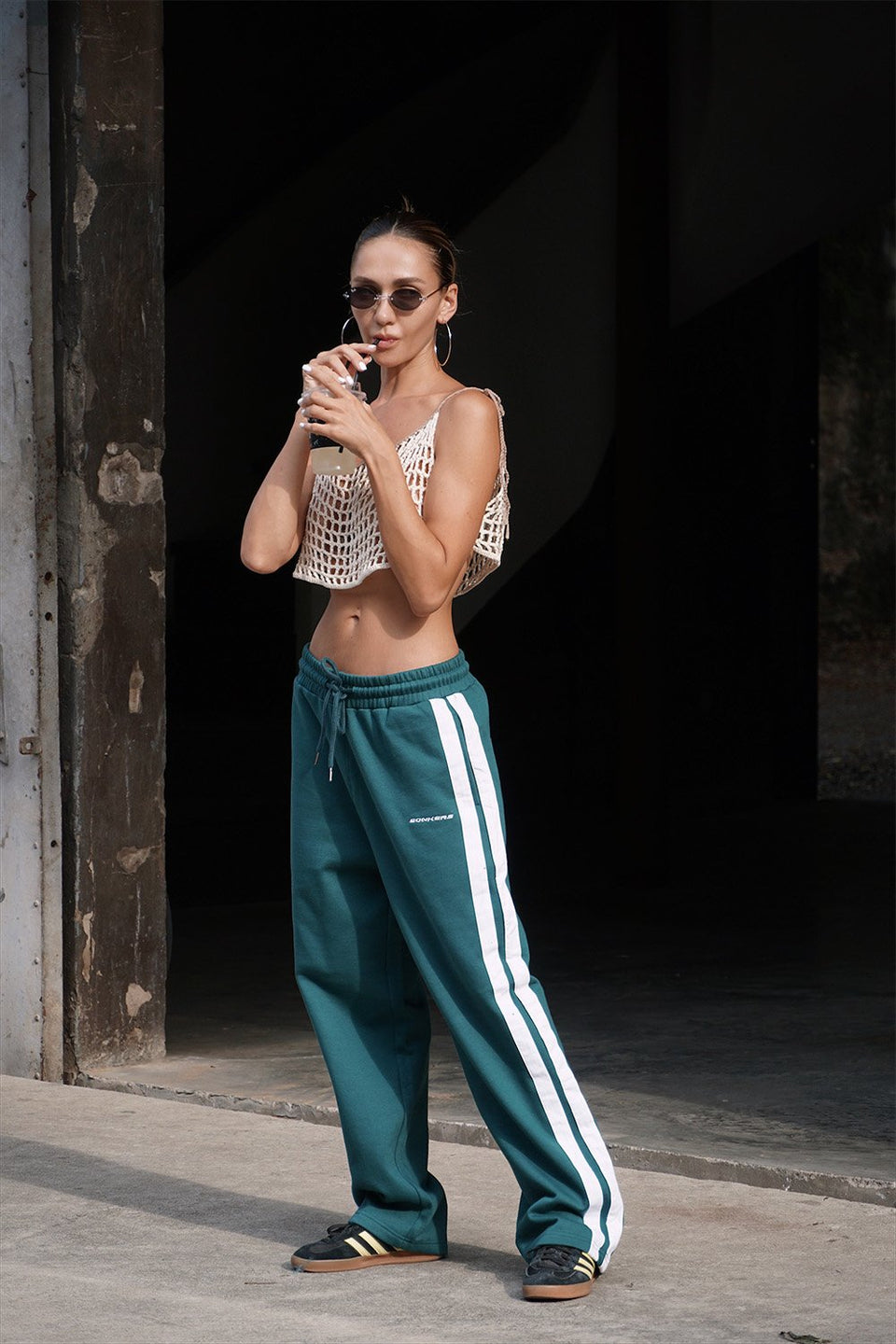 Bottle Green Sporty Straight Fit Pants JG67