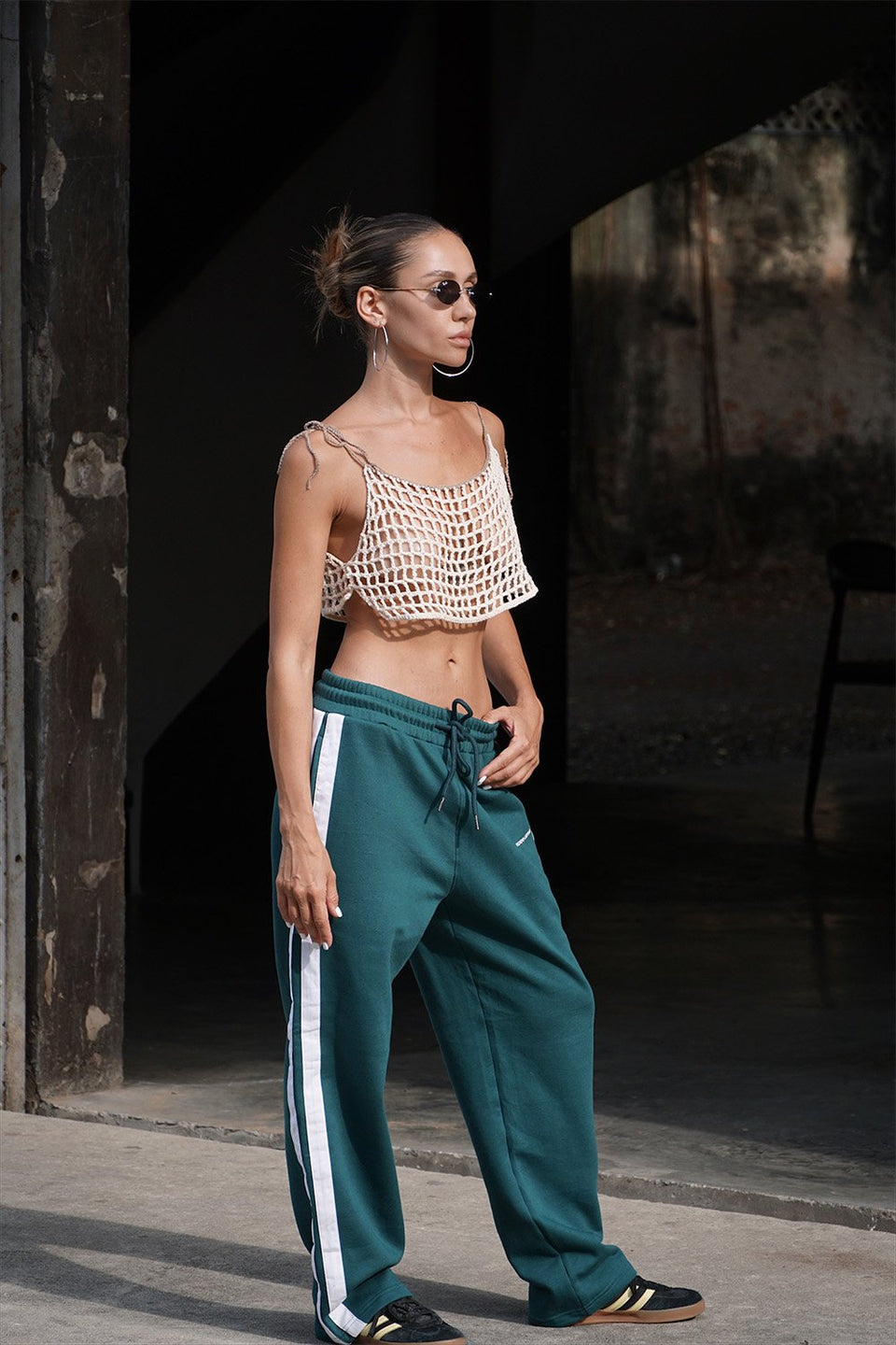 Bottle Green Sporty Straight Fit Pants JG67