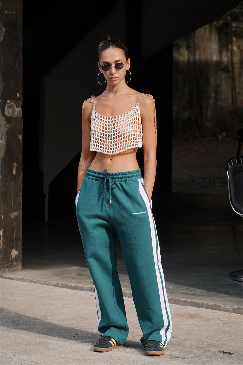 Bottle Green Sporty Straight Fit Pants JG67