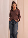 Libas Brown Textured Cotton Shirt