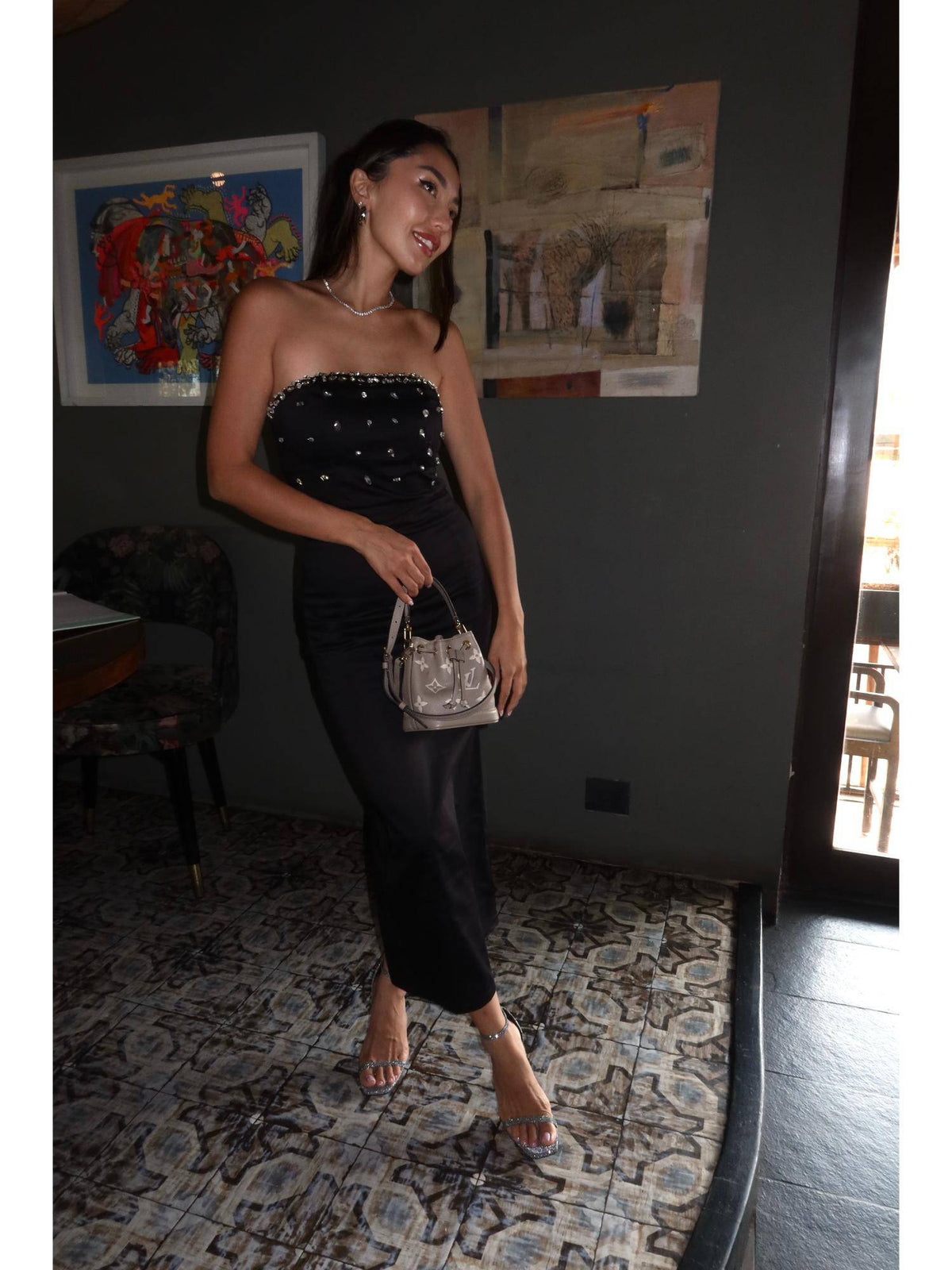 Black After Midnight Embellished Dress | D56 - view 2