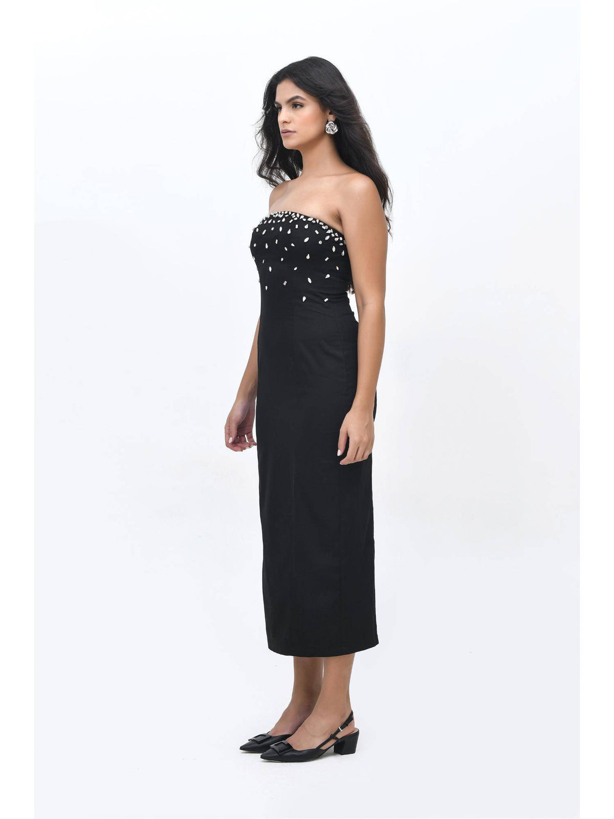 Black After Midnight Embellished Dress | D56 - view 3