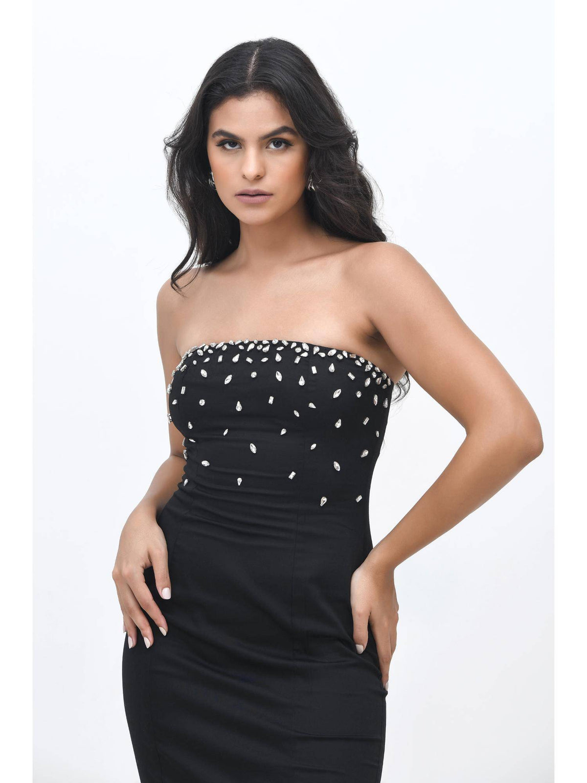 Black After Midnight Embellished Dress | D56 - view 4