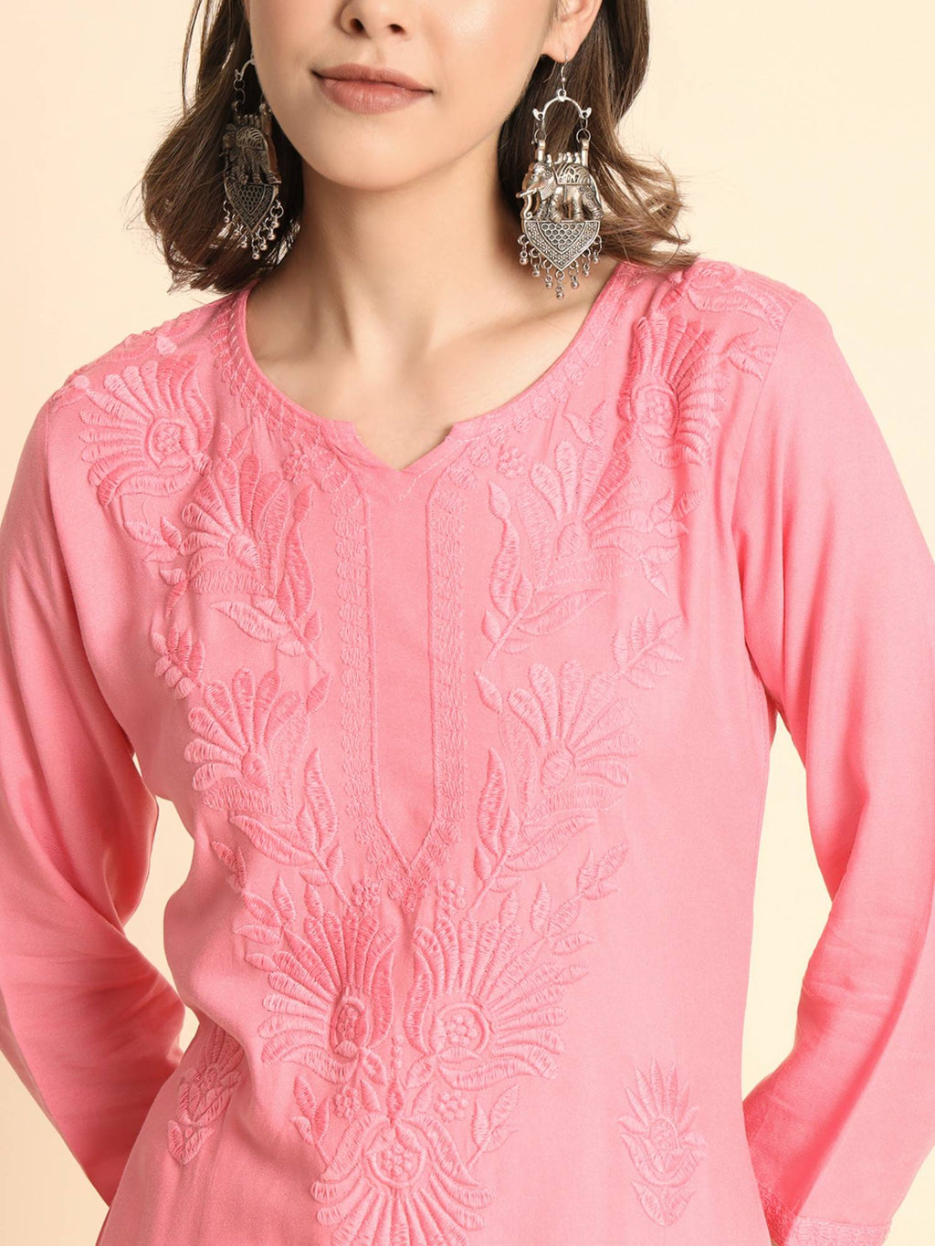 Women's Classic Embroidered Daily Wear Teal Kurta | KDG - view 29