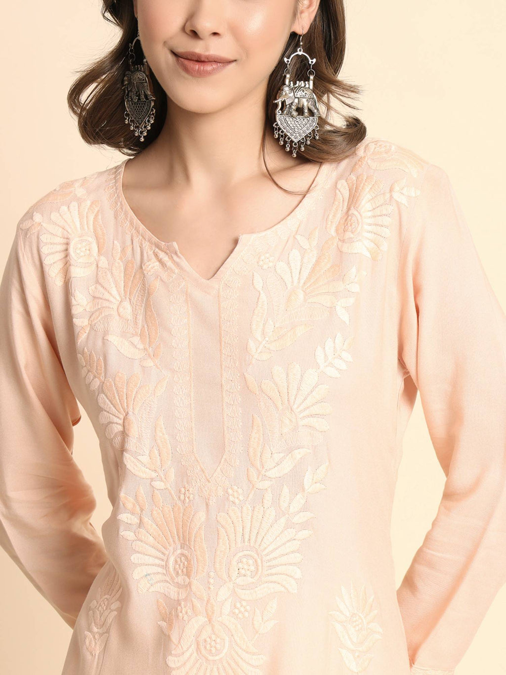 Women's Classic Embroidered Daily Wear Teal Kurta | KDG - view 24