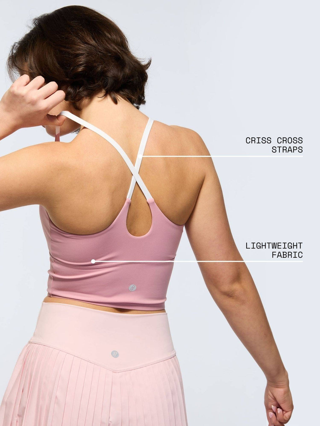 Pink Cross Back Sports Bra | sb09 - view 2