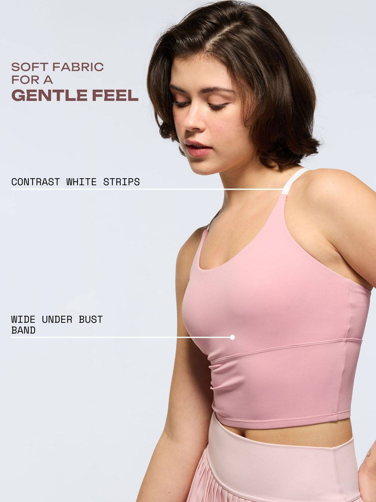 Pink Cross Back Sports Bra | sb09 - view 3