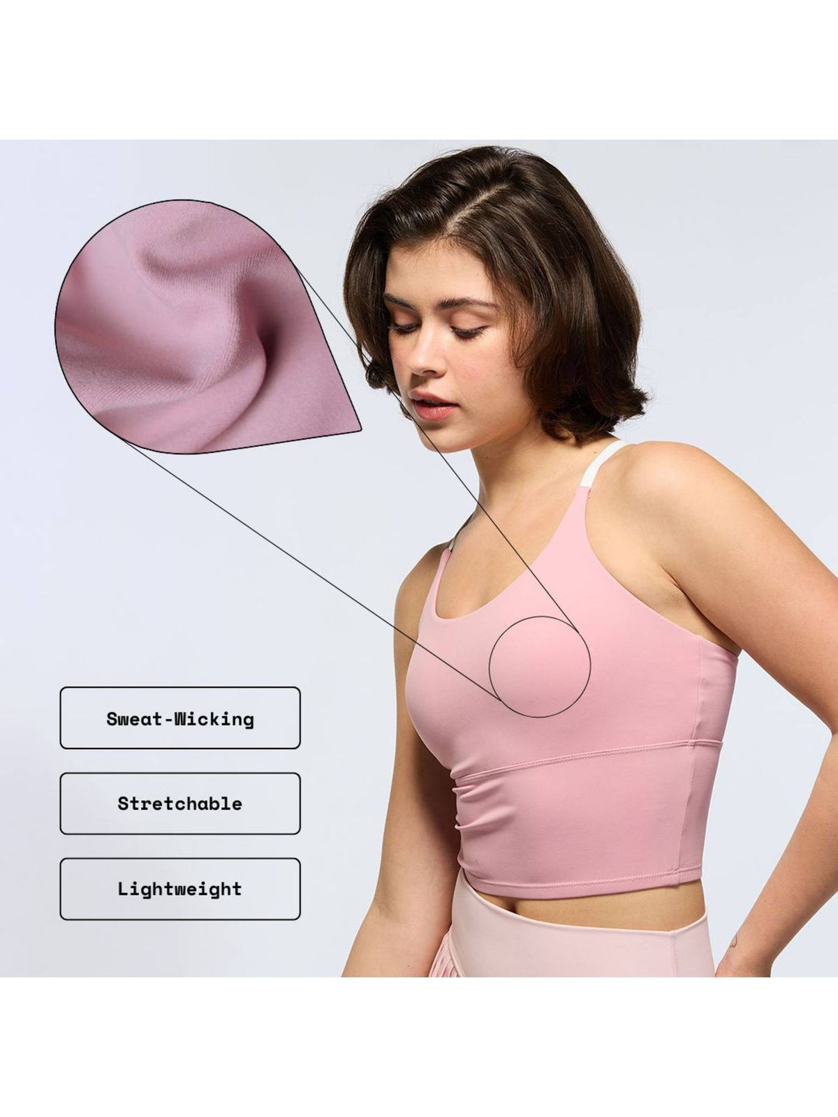 Pink Cross Back Sports Bra | sb09 - view 4