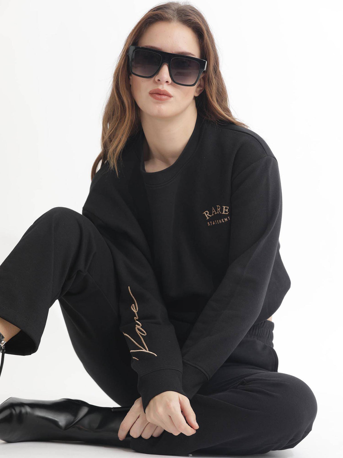 Black Typography Sweatshirt | SS90 - view 1