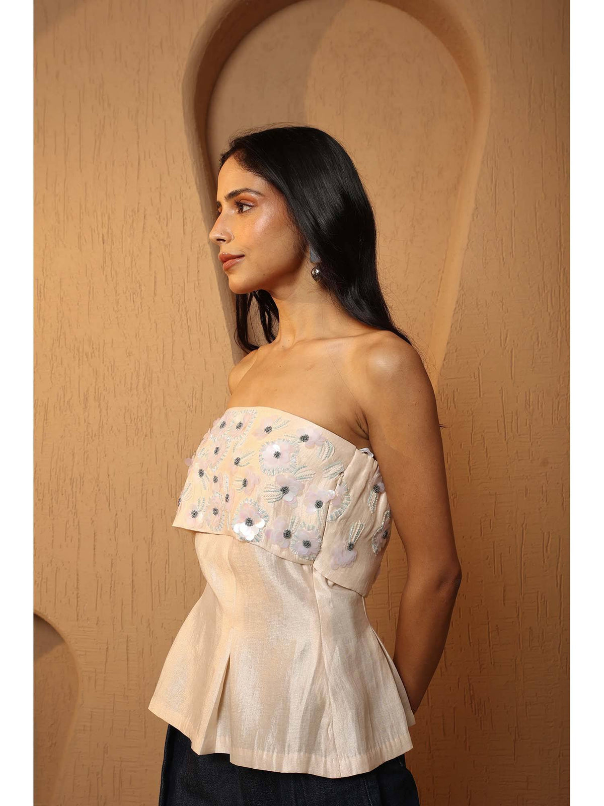 Strapless Sherbet Embellished Top | TT90 - view 2