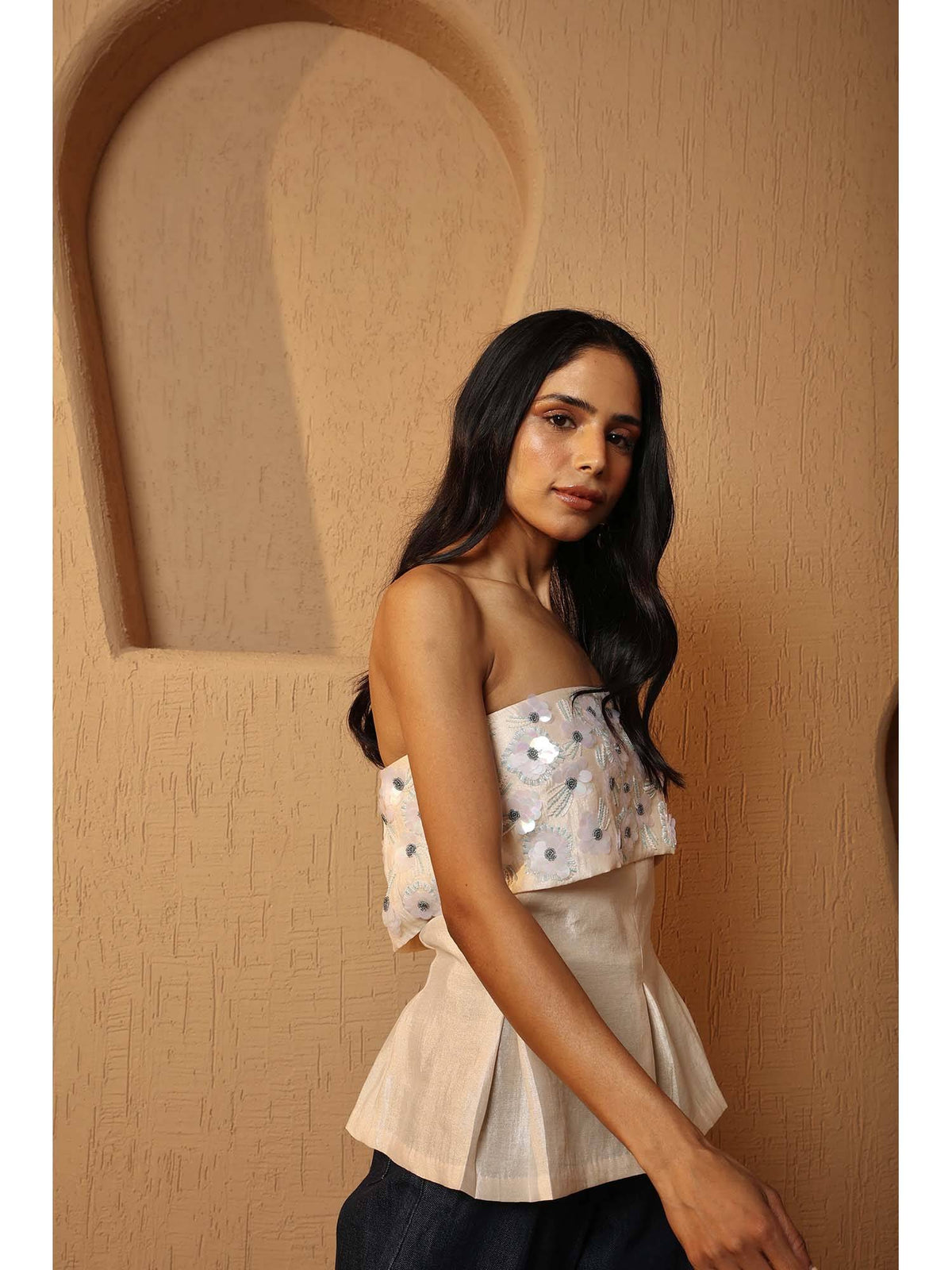 Strapless Sherbet Embellished Top | TT90 - view 3