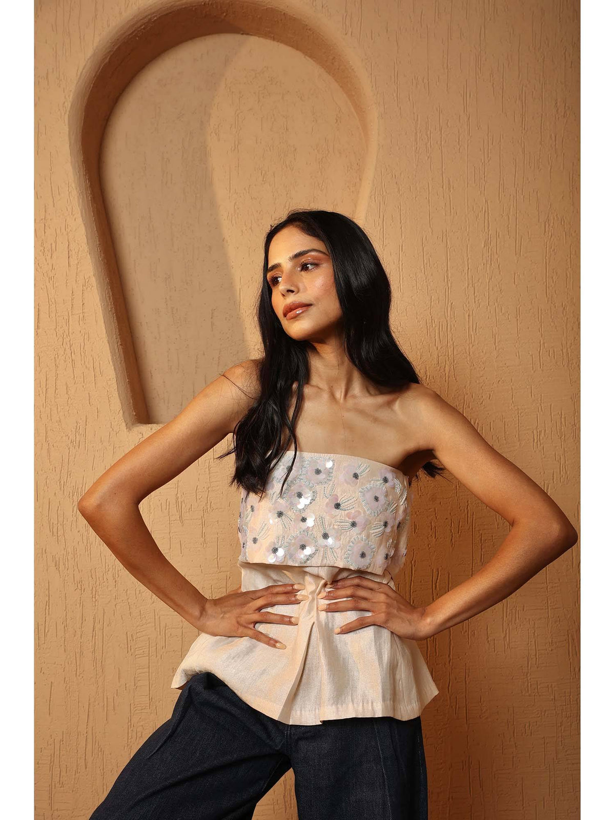 Strapless Sherbet Embellished Top | TT90 - view 4