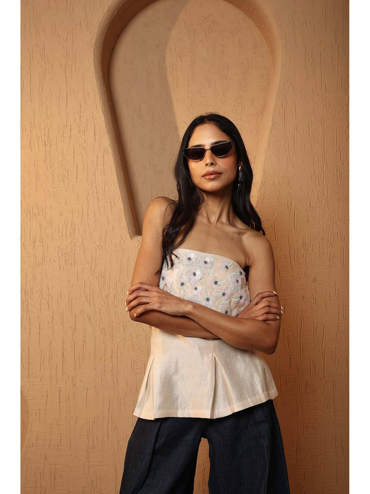 Strapless Sherbet Embellished Top | TT90 - view 6