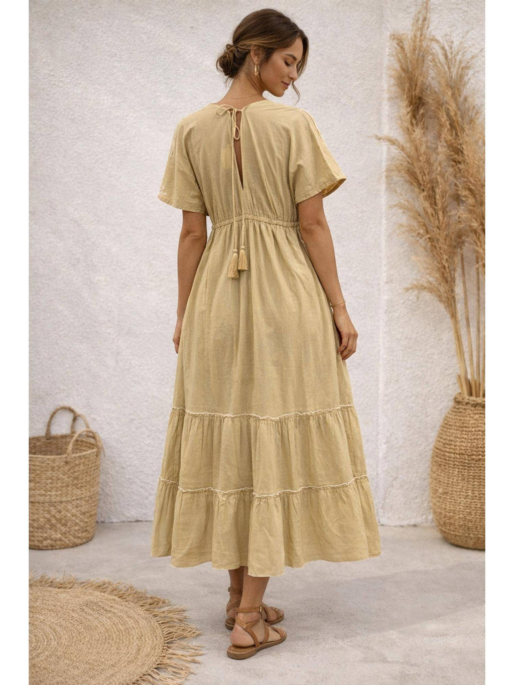 Light Beige Emb Dress | D56 - view 2