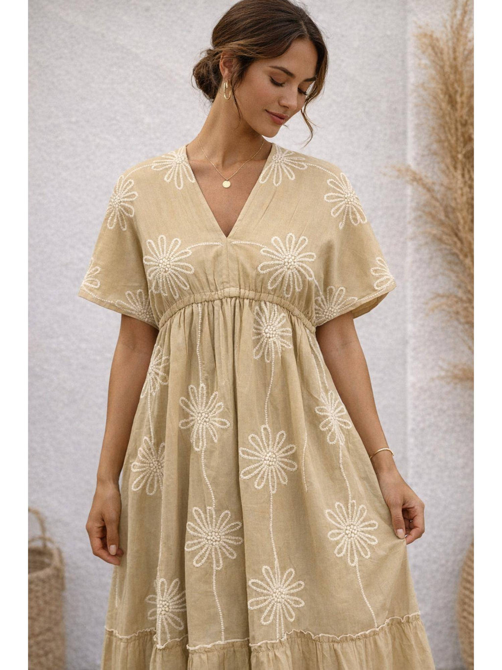 Light Beige Emb Dress | D56 - view 3