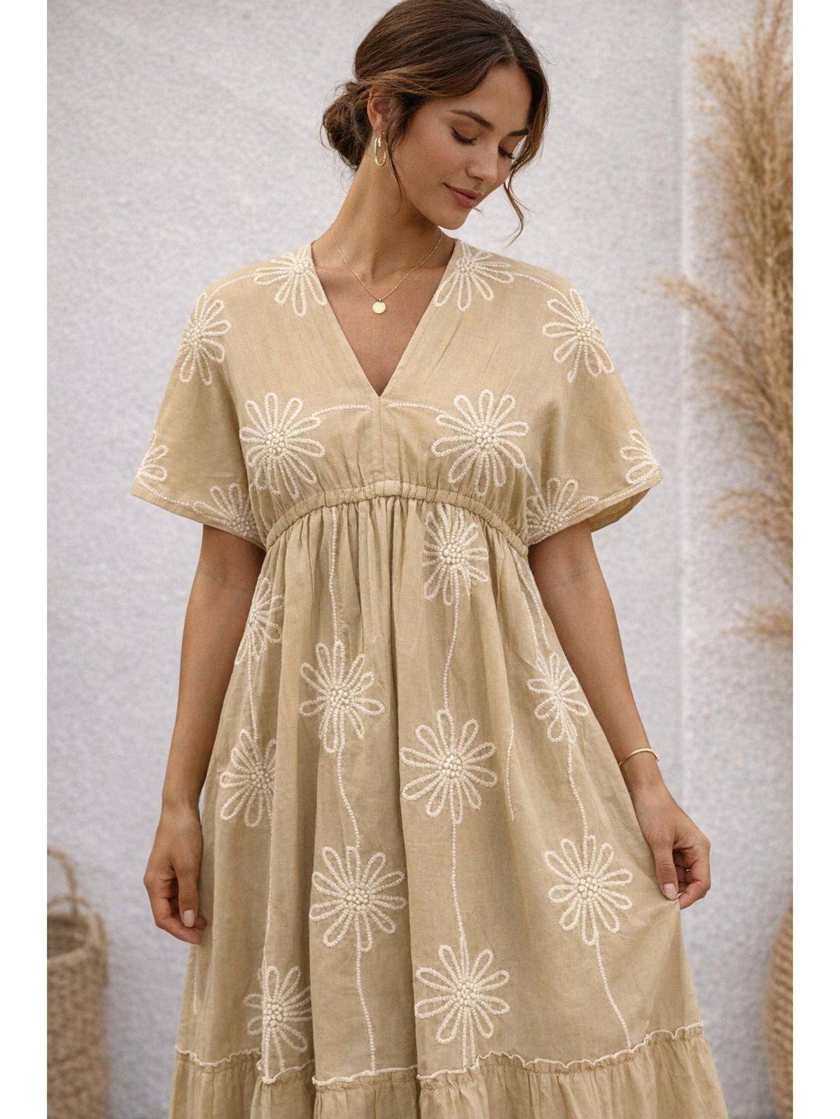Light Beige Emb Dress | D56 - view 3