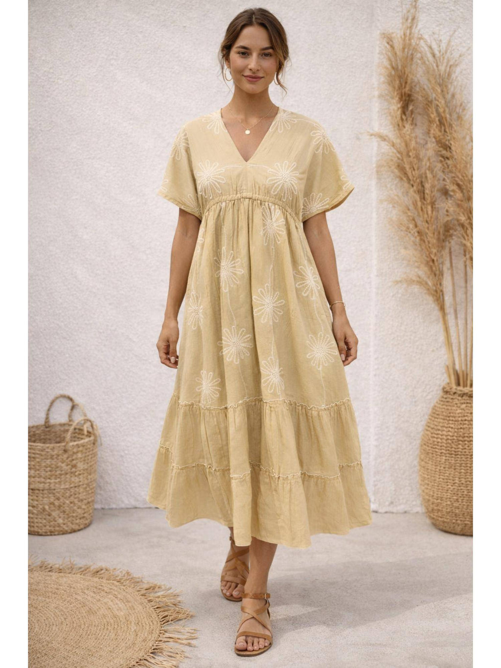 Light Beige Emb Dress | D56 - view 4