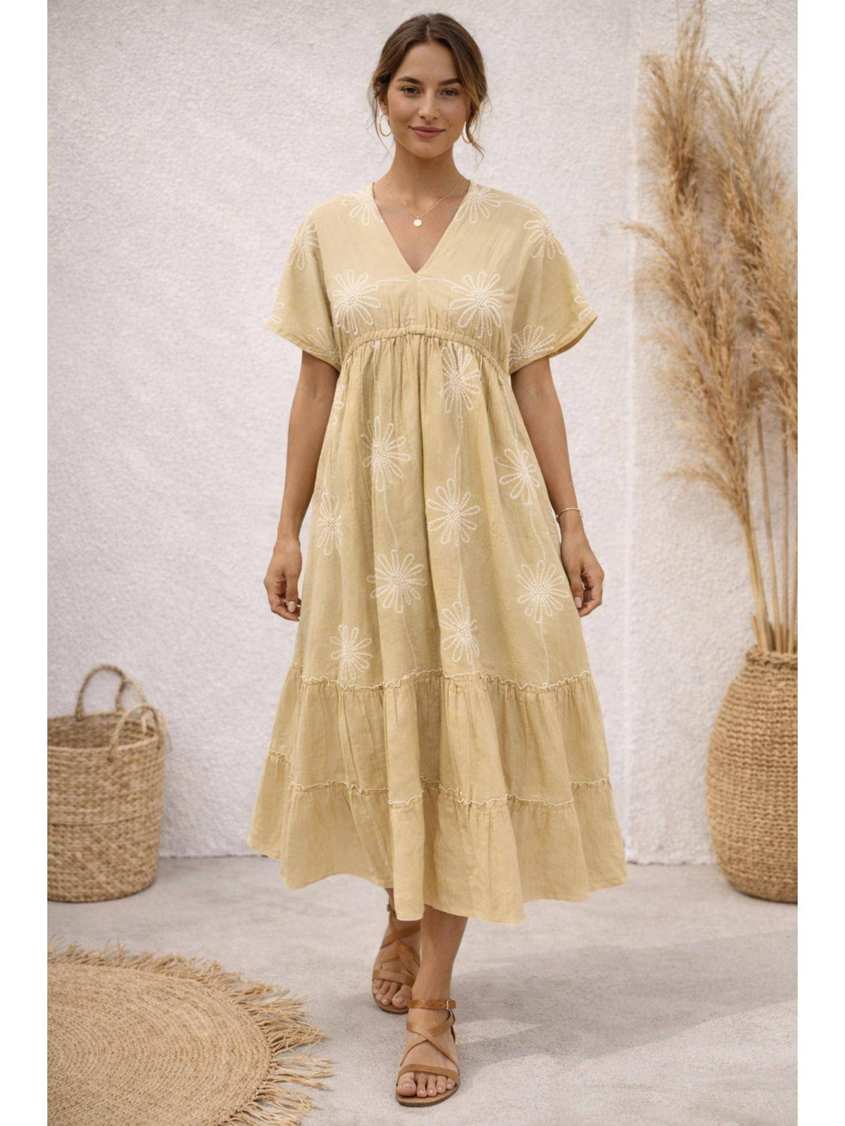 Light Beige Emb Dress | D56 - view 4