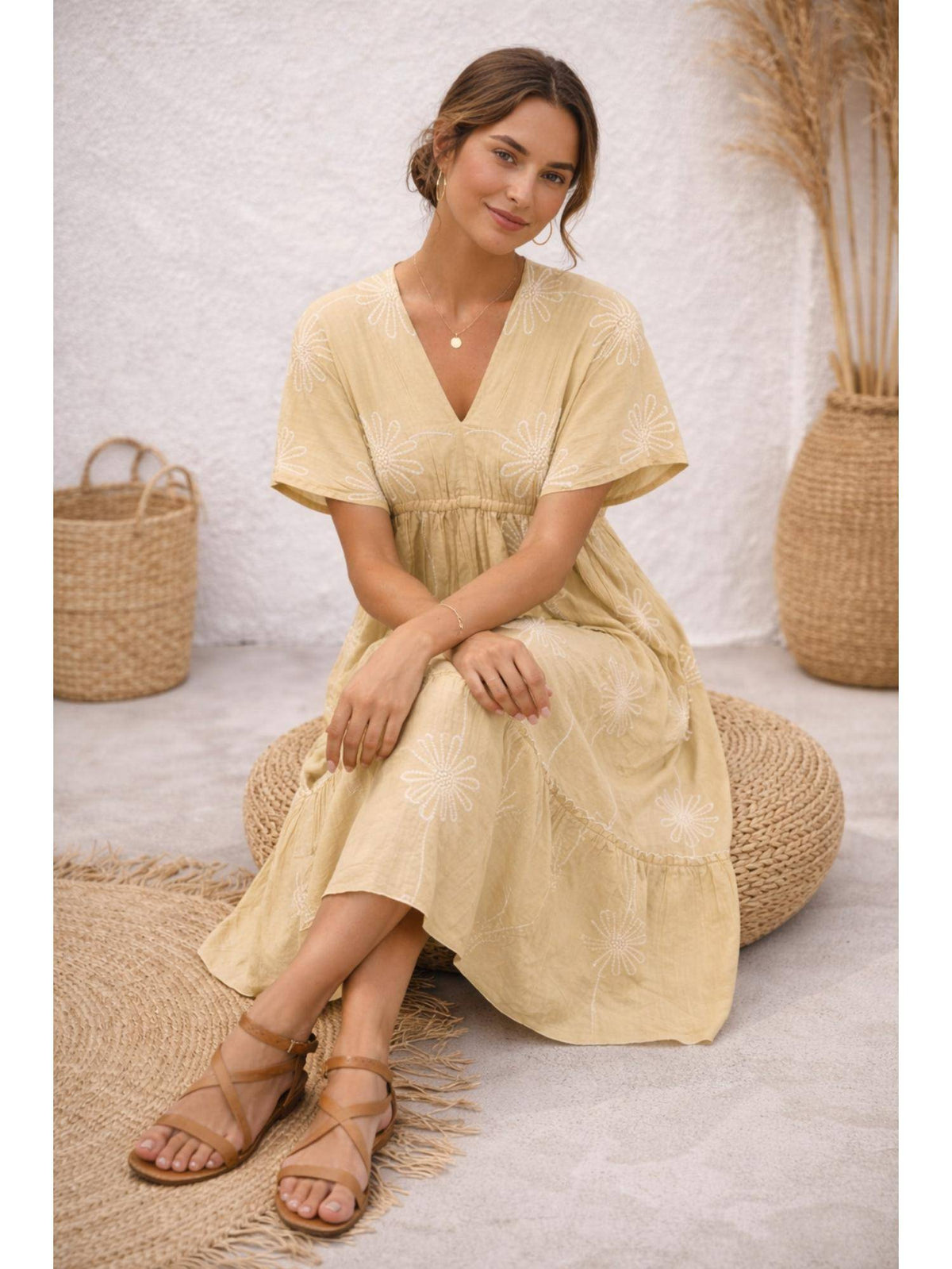 Light Beige Emb Dress | D56 - view 5