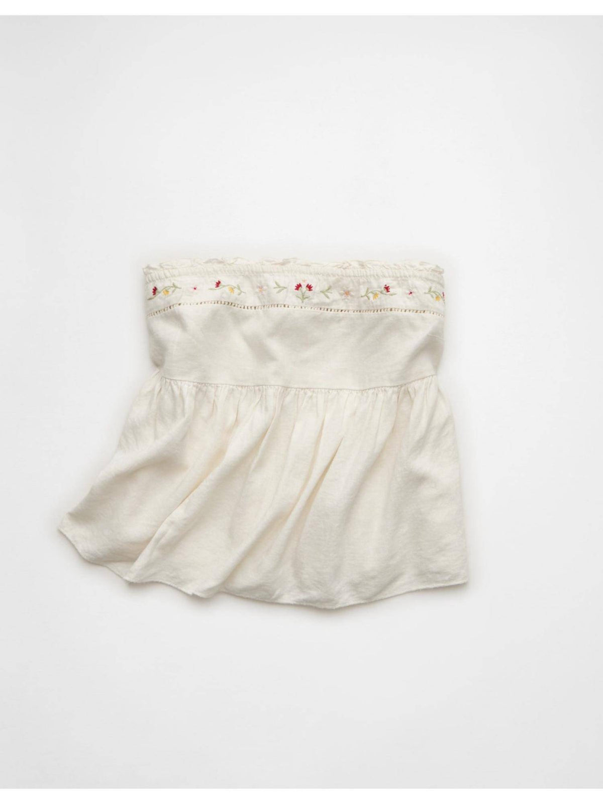 Ae Embroidered Strapless Babydoll Tube Top White | TT90 - view 1