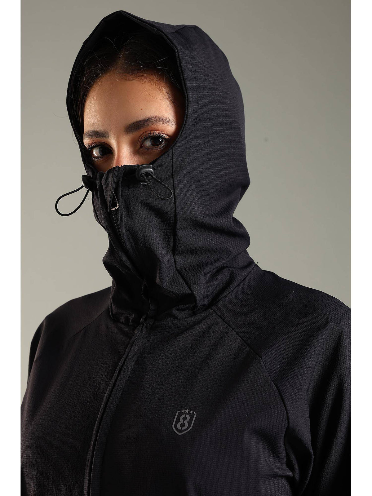Women Hooded Water Repellent All Weather Jacket - Black | JK12 - view 5