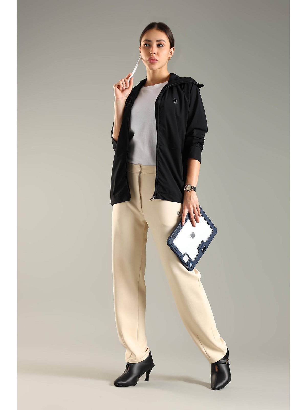 Women Hooded All Weather Jacket - Black | JK12 - view 5
