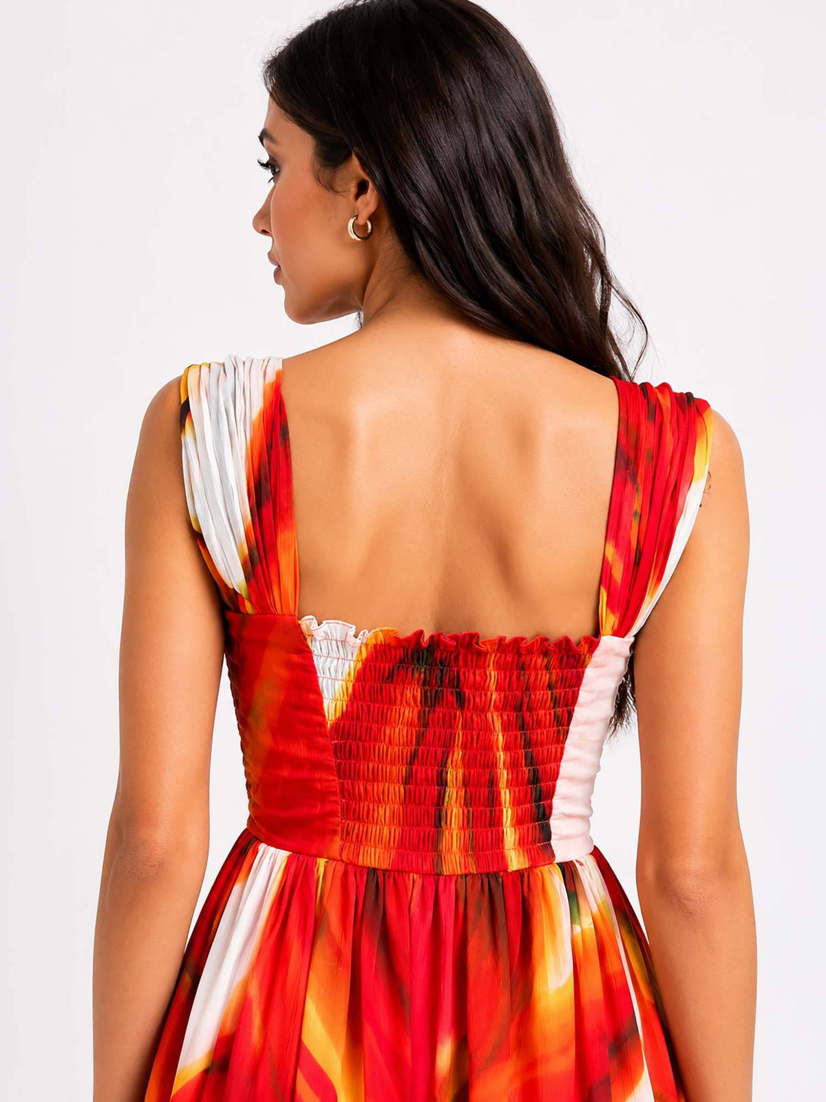 Red Lumera Printed Maxi Dress | D56 - view 2
