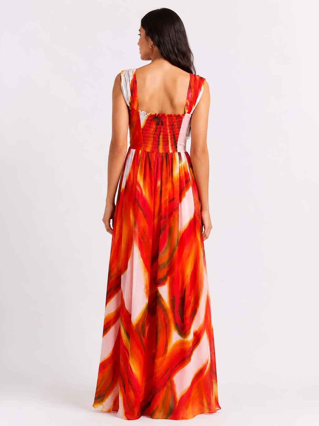 Red Lumera Printed Maxi Dress | D56 - view 5