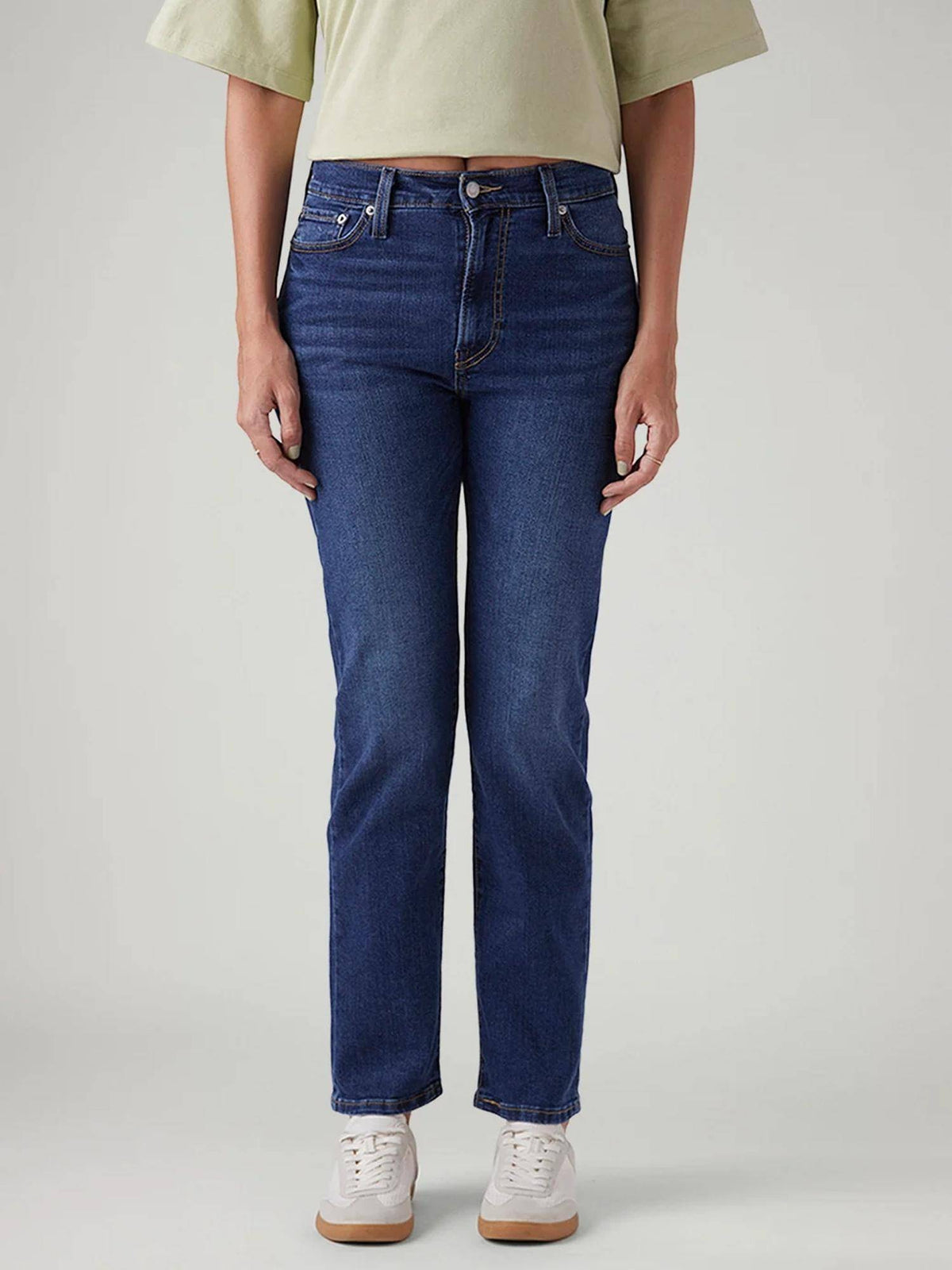 Blue Solid Plain Slim Fit Jeans | BG78 - view 1