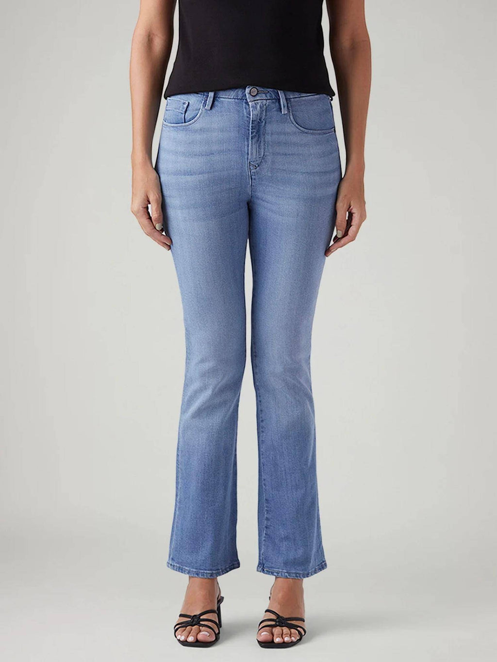 Blue Solid Plain Bootcut Fit Jeans | BT10 - view 1