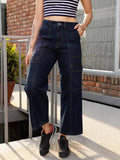 Blue Solid Plain Straight Fit Jeans | ST23 - view 1