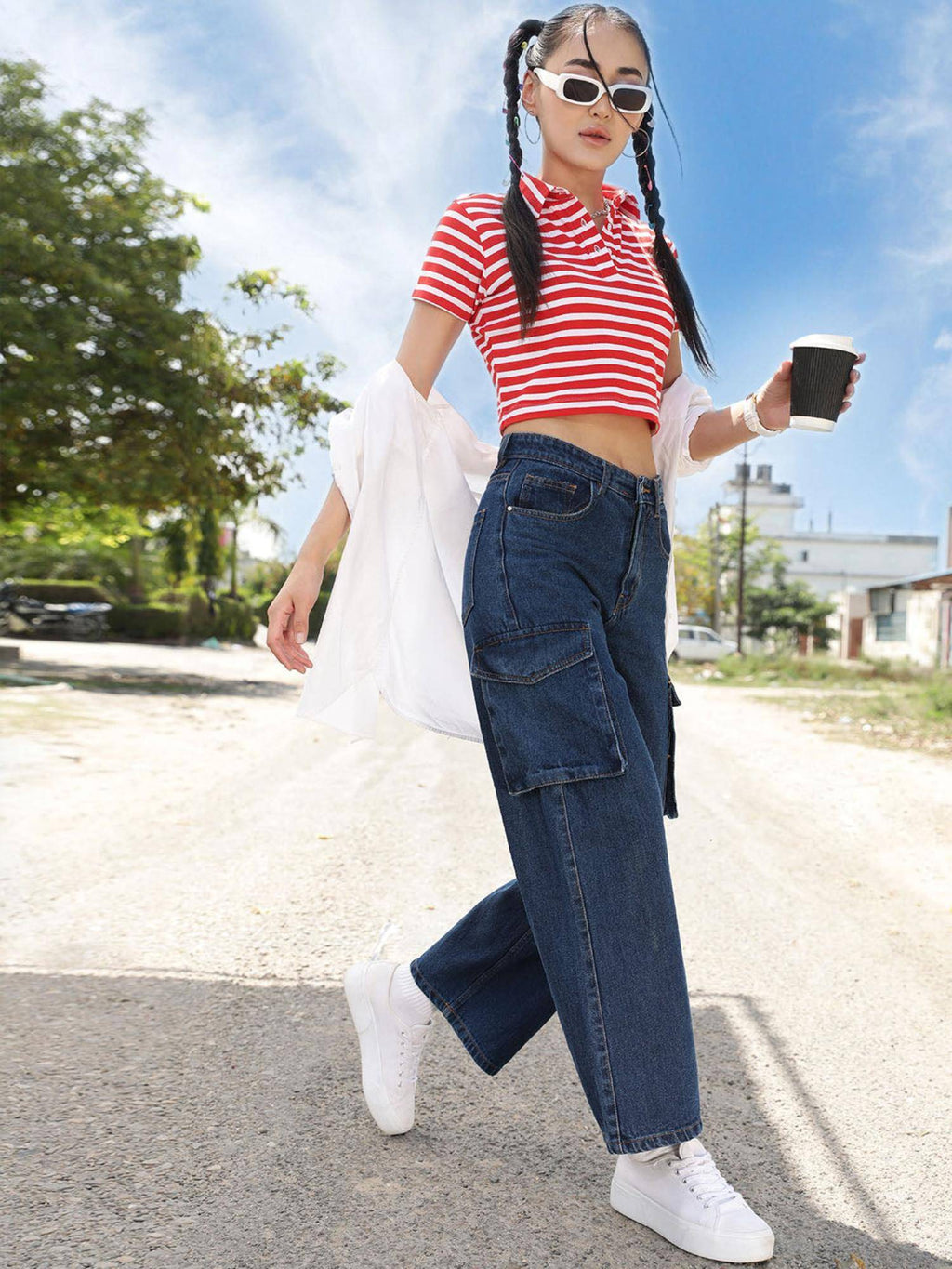 Navy Blue Solid Plain Straight Fit Jeans | BG78 - view 6