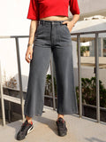 Grey Solid Plain Straight Fit Jeans | ST23 - view 1