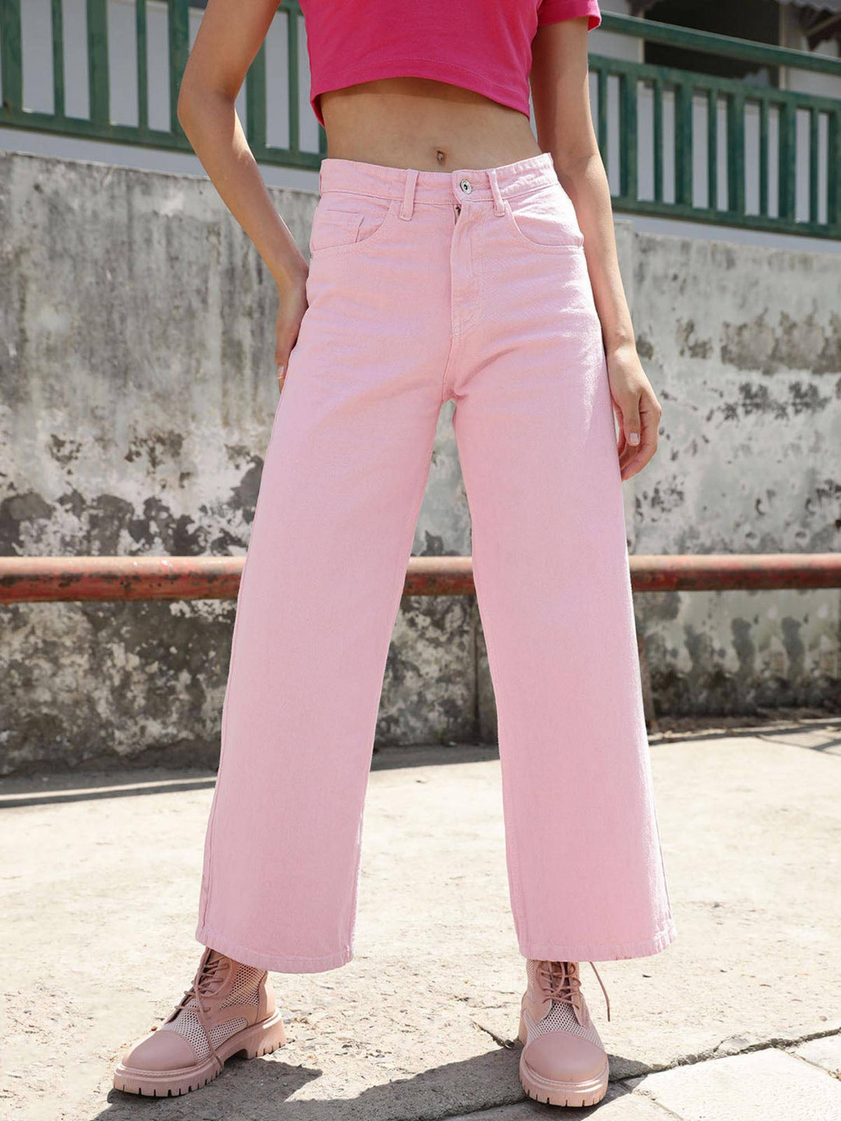 Yellow Solid Plain Straight Fit Jeans | ST23 - view 21