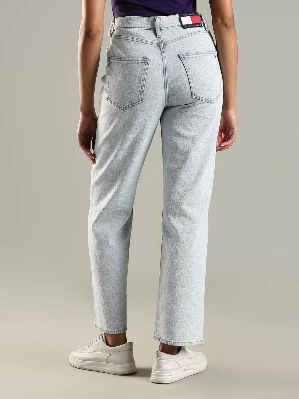 Blue Solid Plain Straight Fit Jeans | ST23 - view 3